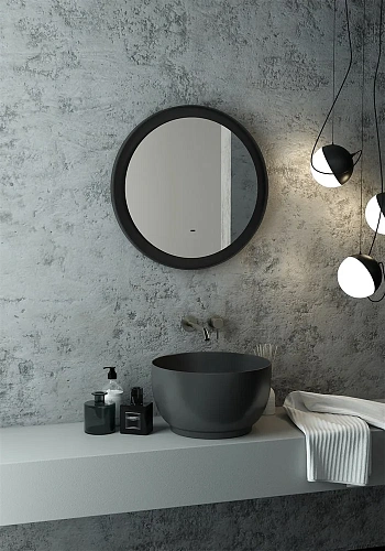 Зеркало STWORKI Гриндстед 60 черное, с подсветкой 557889 Зеркало STWORKI Гриндстед 60 черное, с подсветкой 557889