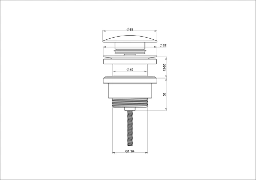 Донный клапан Wonzon & Woghand черный матовый (WW-88SS07-MB) Донный клапан Wonzon & Woghand черный матовый (WW-88SS07-MB)