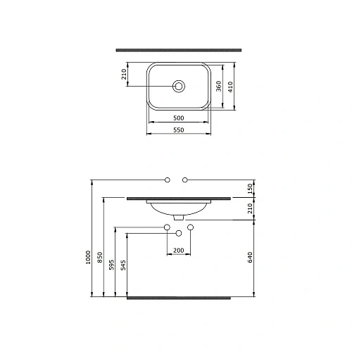 Раковина BERGES Ego встраиваемая снизу, 55х41 см 181006 Раковина BERGES Ego встраиваемая снизу, 55х41 см 181006
