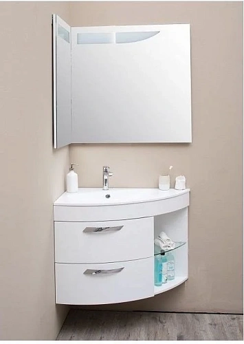 Зеркало De Aqua Трио Люкс 90 L белый 184503 Зеркало De Aqua Трио Люкс 90 L белый 184503