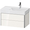 Картинка анонса товара «тумба под раковину duravit xsquare xs416902222 подвесная 78 см белая глянцевый»