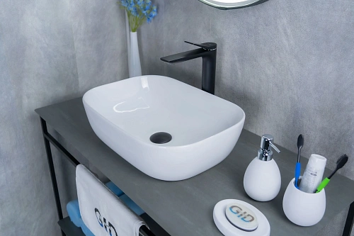 Раковина Gid D1333 51183 накладная белая 46x32.5x13.5 Раковина Gid D1333 51183 накладная белая 46x32.5x13.5