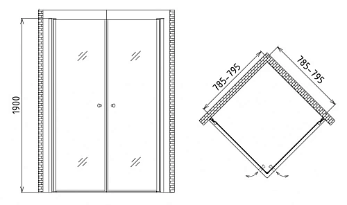 Душевой уголок Gemy New Rockcoco S03152C Душевой уголок Gemy New Rockcoco S03152C