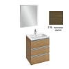 Комплект мебели 60 см Jacob Delafon Vox , ореховое дерево, с 3 ящиками, с подсветкой, подвесной монт EB1440-NF+EXAF112-Z-00+EB2050-RA-E16