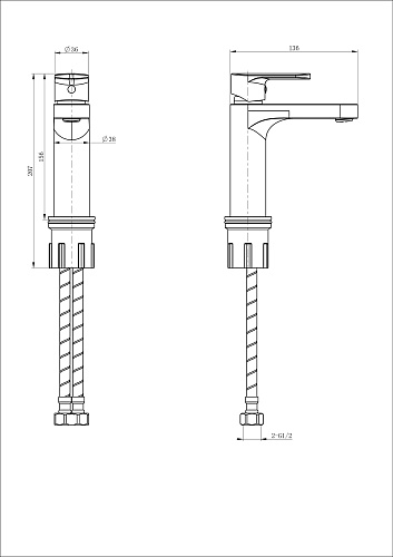 Смеситель для раковины Wonzon & Woghand брашированное золото (WW-H1032-BG) Смеситель для раковины Wonzon & Woghand брашированное золото (WW-H1032-BG)