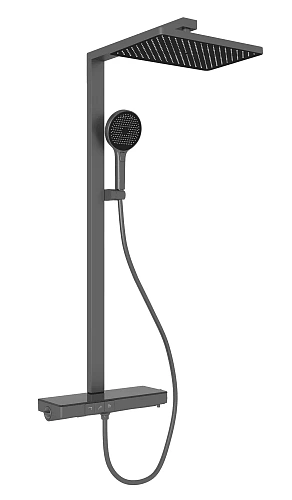 Душевая система Sancos Vos SC6100GG с термостатом, изливом, полкой, шлангом 1,5 м, верхним и ручным душем, вороненая сталь Душевая система Sancos Vos SC6100GG с термостатом, изливом, полкой, шлангом 1,5 м, верхним и ручным душем, вороненая сталь