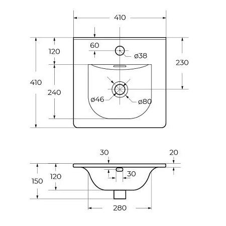 Раковина BelBagno BB-8099-3-40 410x410 Раковина BelBagno BB-8099-3-40 410x410