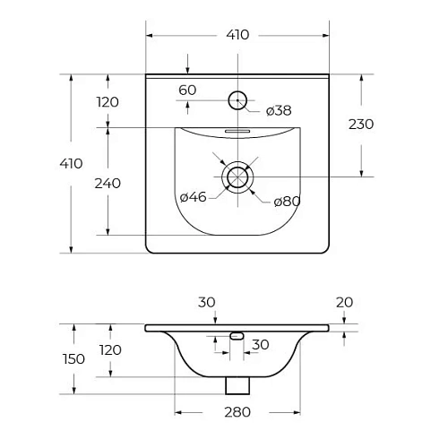 Раковина BelBagno BB-8099-3-40 410x410 Раковина BelBagno BB-8099-3-40 410x410