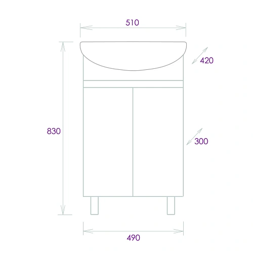 Тумба под раковину Onika Милтон 50 см 105036 напольная, белая (для Уют 50) Тумба под раковину Onika Милтон 50 см 105036 напольная, белая (для Уют 50)