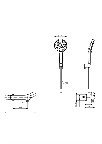 Смеситель для душа Wonzon & Woghand с термостатом, темный графит (WW-B2057-A-BG) Смеситель для душа Wonzon & Woghand с термостатом, темный графит (WW-B2057-A-BG)