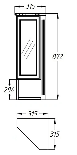 Шкаф Opadiris Клио подвесной правый орех антикварный угловой Z0000003907 Шкаф Opadiris Клио подвесной правый орех антикварный угловой Z0000003907