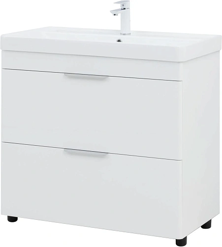 Тумба с раковиной Aquanet Ирис new 90 00342094 напольная белый глянец Тумба с раковиной Aquanet Ирис new 90 00342094 напольная белый глянец