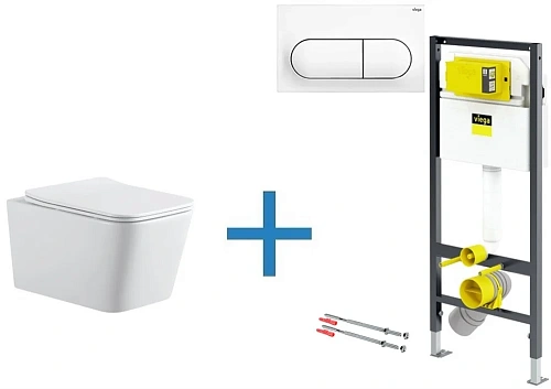 Комплект унитаза с инсталляцией Aquanet Rimless Tavr 2.0 W LX-1907 (инсталляция Viega Prevista Dry 8 Tavr 2.0 W + 792831 Комплект унитаза с инсталляцией Aquanet Rimless Tavr 2.0 W LX-1907 (инсталляция Viega Prevista Dry 8 Tavr 2.0 W + 792831