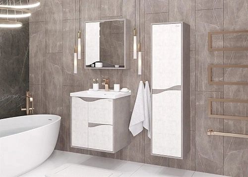 Шкаф-пенал Onika БРЕНДОН 35.10 камень светлый универсальный 403565 Шкаф-пенал Onika БРЕНДОН 35.10 камень светлый универсальный 403565