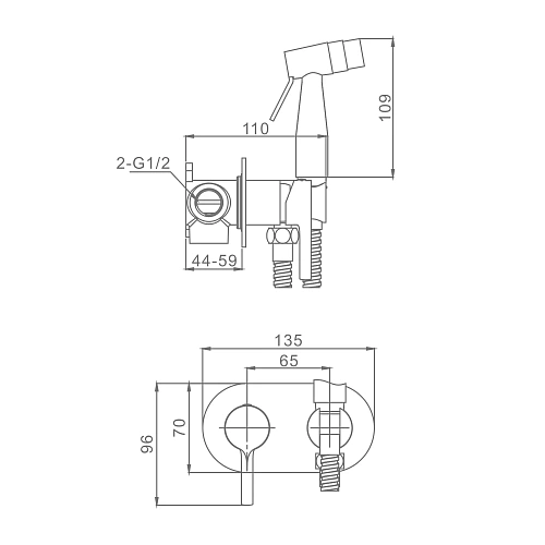 Гигиенический душ Raglo R20.52 встраиваемый, хром Гигиенический душ Raglo R20.52 встраиваемый, хром