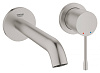Картинка анонса товара «смеситель для раковины grohe essence new, настенный монтаж, на два отверстия, суперсталь (19408dc1)»