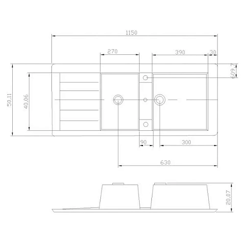 Кухонная мойка Aquaton Торина 1A712032TR080 из литого мрамора, белая двойная Кухонная мойка Aquaton Торина 1A712032TR080 из литого мрамора, белая двойная