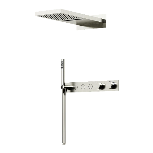 Душевая система SANCOS Linn с термостатом, с внутренней частью, брашированный никель SC9023BN Душевая система SANCOS Linn с термостатом, с внутренней частью, брашированный никель SC9023BN