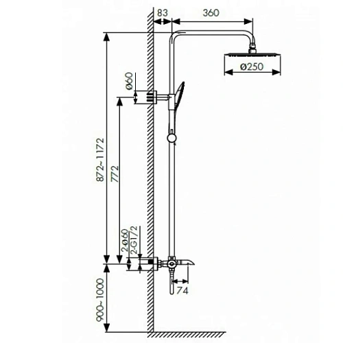 Душевая система Kaiser Nove 06182 с термостатом Душевая система Kaiser Nove 06182 с термостатом