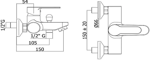 Смеситель для ванны Paffoni Blu BLU022CR Смеситель для ванны Paffoni Blu BLU022CR