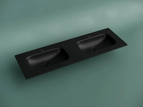 Раковина Ceramica Nova Grace CN7022MB мебельная 1410x457x137 с двумя чашами и отверстиями под смеситель, черный матовый Раковина Ceramica Nova Grace CN7022MB мебельная 1410x457x137 с двумя чашами и отверстиями под смеситель, черный матовый
