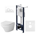 Комплект инсталляции AM.PM Inspire IS49001.501700 с унитазом, сиденьем микролифт и клавишей черный Комплект инсталляции AM.PM Inspire IS49001.501700 с унитазом, сиденьем микролифт и клавишей черный