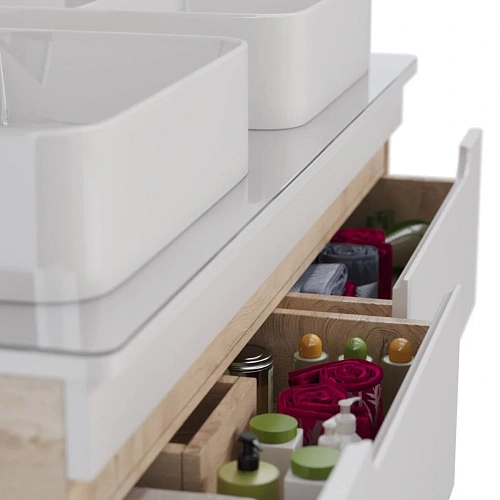 Тумба под раковину Lemark OLIVIA 125 см подвесная, дуб кантри, белый LM08OL125T Тумба под раковину Lemark OLIVIA 125 см подвесная, дуб кантри, белый LM08OL125T