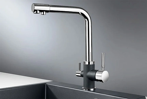 Смеситель для кухни Granula 3015, XРОМ/ШВАРЦ Смеситель для кухни Granula 3015, XРОМ/ШВАРЦ