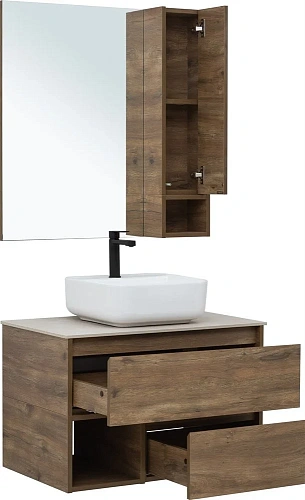 Комплект мебели STWORKI Карлстад 75 дуб рустикальный, простоун беж, в стиле лофт, под дерево, россий 425318 Комплект мебели STWORKI Карлстад 75 дуб рустикальный, простоун беж, в стиле лофт, под дерево, россий 425318