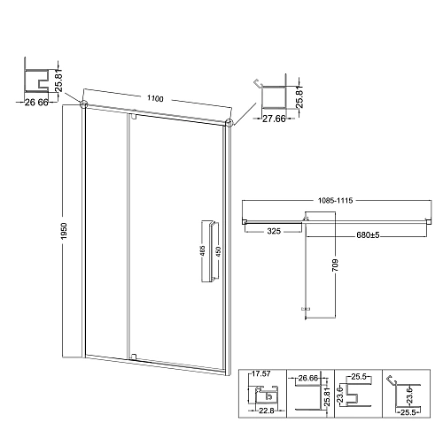 Душевая дверь Niagara Nova NG-45-11ASG (110х195) распашная, золото сатин, стекло прозрачное Душевая дверь Niagara Nova NG-45-11ASG (110х195) распашная, золото сатин, стекло прозрачное