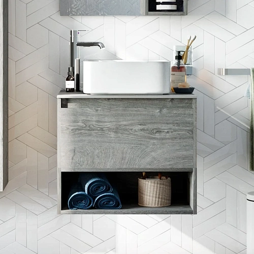 Тумба с раковиной STWORKI Карлстад 60 дуб рошелье, роверелла, с отверстием под смеситель в столешниц 427707 Тумба с раковиной STWORKI Карлстад 60 дуб рошелье, роверелла, с отверстием под смеситель в столешниц 427707