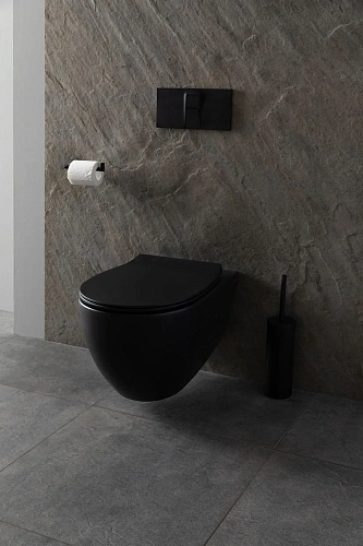 Унитаз подвесной Allen Brau Reality 4.32006.31 с крышкой, черный матовый Унитаз подвесной Allen Brau Reality 4.32006.31 с крышкой, черный матовый