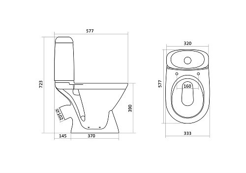 Унитаз напольный Santek Римини 1WH111758 компакт 1.WH11.1.758 Унитаз напольный Santek Римини 1WH111758 компакт 1.WH11.1.758