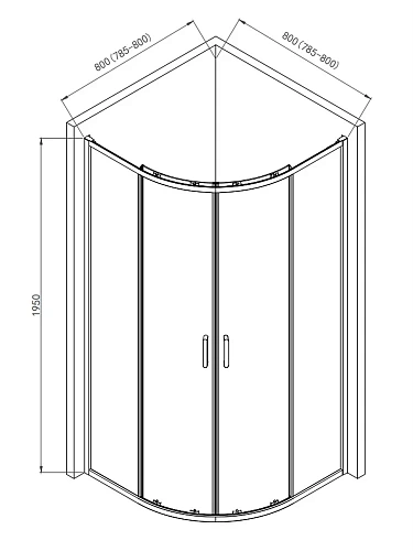 Душевой уголок AQUAme AQM3801F-8 800x800x1950мм стекло 6мм, цвет профиля хром Душевой уголок AQUAme AQM3801F-8 800x800x1950мм стекло 6мм, цвет профиля хром
