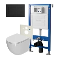 Комплект инсталляции Point Элемент PN45120 с клавишей смыва Ника, черная матовая, PN44081BM и унитазом Афина с сиденьем микролифт PN41041 Комплект инсталляции Point Элемент PN45120 с клавишей смыва Ника, черная матовая, PN44081BM и унитазом Афина с сиденьем микролифт PN41041