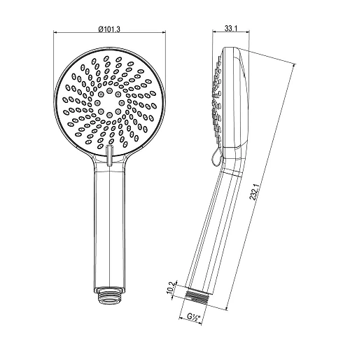 Душевая лейка Lemark LM8150C, 3-функциональная хром Душевая лейка Lemark LM8150C, 3-функциональная хром