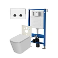 Комплект инсталляции Point Элемент П PN45121 с клавишей смыва Венера, белый/хром, PN44071WC и унитазом Ника с сиденьем микролифт PN41081 Комплект инсталляции Point Элемент П PN45121 с клавишей смыва Венера, белый/хром, PN44071WC и унитазом Ника с сиденьем микролифт PN41081