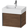 Картинка анонса товара «тумба под раковину duravit xviu xv43340b221 подвесная 58 см орех/черный»