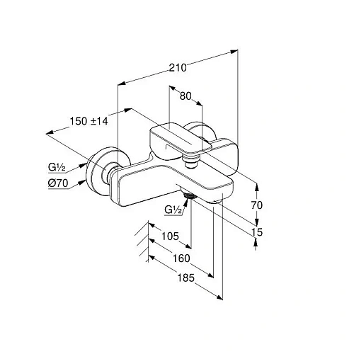 Смеситель для ванны Kludi RENON 42691N275 оружейная сталь Смеситель для ванны Kludi RENON 42691N275 оружейная сталь