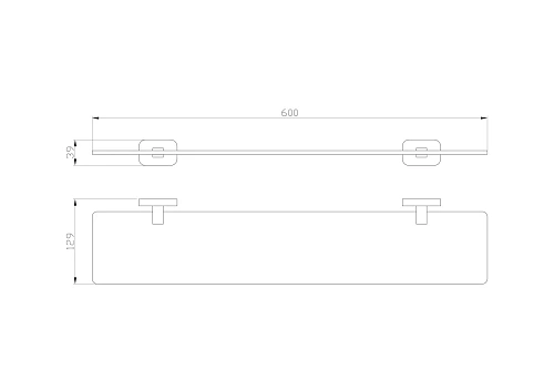 Полка Wonzon & Woghand стеклянная, темный графит (WW-9327) Полка Wonzon & Woghand стеклянная, темный графит (WW-9327)