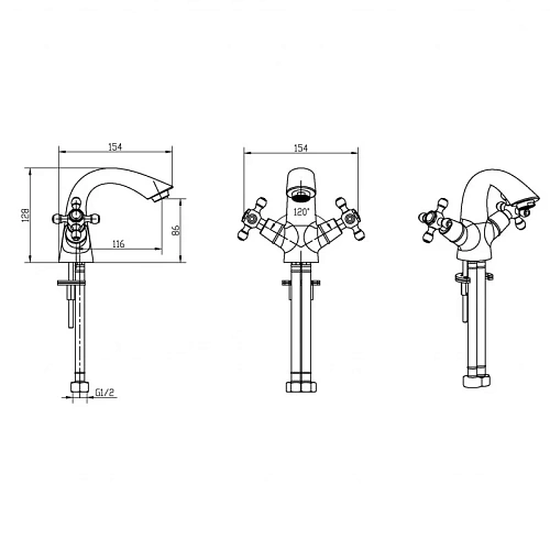 Смеситель для раковины Boheme SATINE бронза 311-ST Смеситель для раковины Boheme SATINE бронза 311-ST