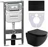 Комплект унитаза Ceramica Nova Сет 4 в 1 инсталляция с кнопкой и шумоизоляцией CN4002MB_1002B_1000 Комплект унитаза Ceramica Nova Сет 4 в 1 инсталляция с кнопкой и шумоизоляцией CN4002MB_1002B_1000