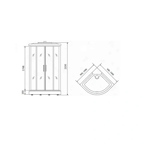 Душевая кабина Timo eco TE-0709 Р 90x90x218 Душевая кабина Timo eco TE-0709 Р 90x90x218
