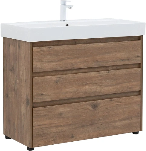 Тумба под раковину Aquanet Nova Lite 100 дуб рустикальный (3 ящика) 00302480 Тумба под раковину Aquanet Nova Lite 100 дуб рустикальный (3 ящика) 00302480