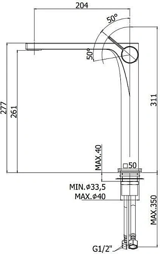 Смеситель для раковины Paffoni Rock RO081ST Смеситель для раковины Paffoni Rock RO081ST