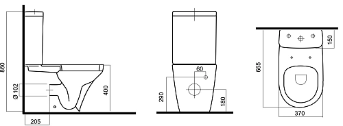 Унитаз напольный AM.PM Inspire C508607WH без крышки Унитаз напольный AM.PM Inspire C508607WH без крышки