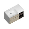 Картинка анонса товара «тумба под раковину kerama marazzi cubo левая подвесная с ящиками 90, лимо матовая-древесная cu.90lh\ cu.90lh\lim»
