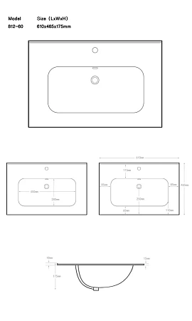 Раковина Aquanet Flat 60 00254363 Раковина Aquanet Flat 60 00254363
