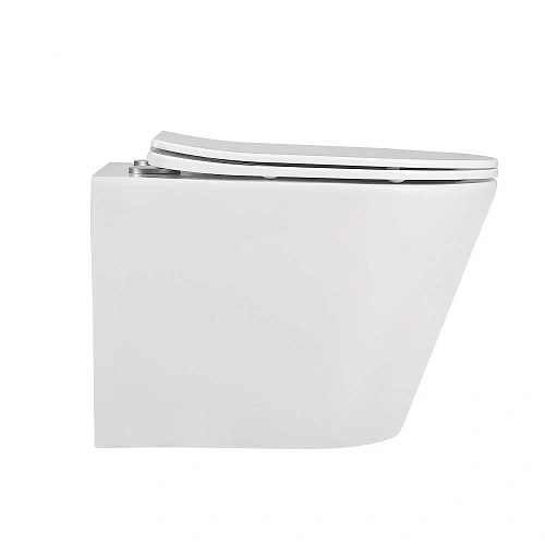 Унитаз подвесной ABBER Bequem AC1102 белый, безободковый с крышкой микролифт Унитаз подвесной ABBER Bequem AC1102 белый, безободковый с крышкой микролифт
