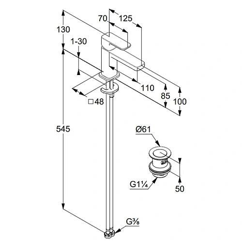 Смеситель для раковины Kludi RENON 422670575 хром Смеситель для раковины Kludi RENON 422670575 хром